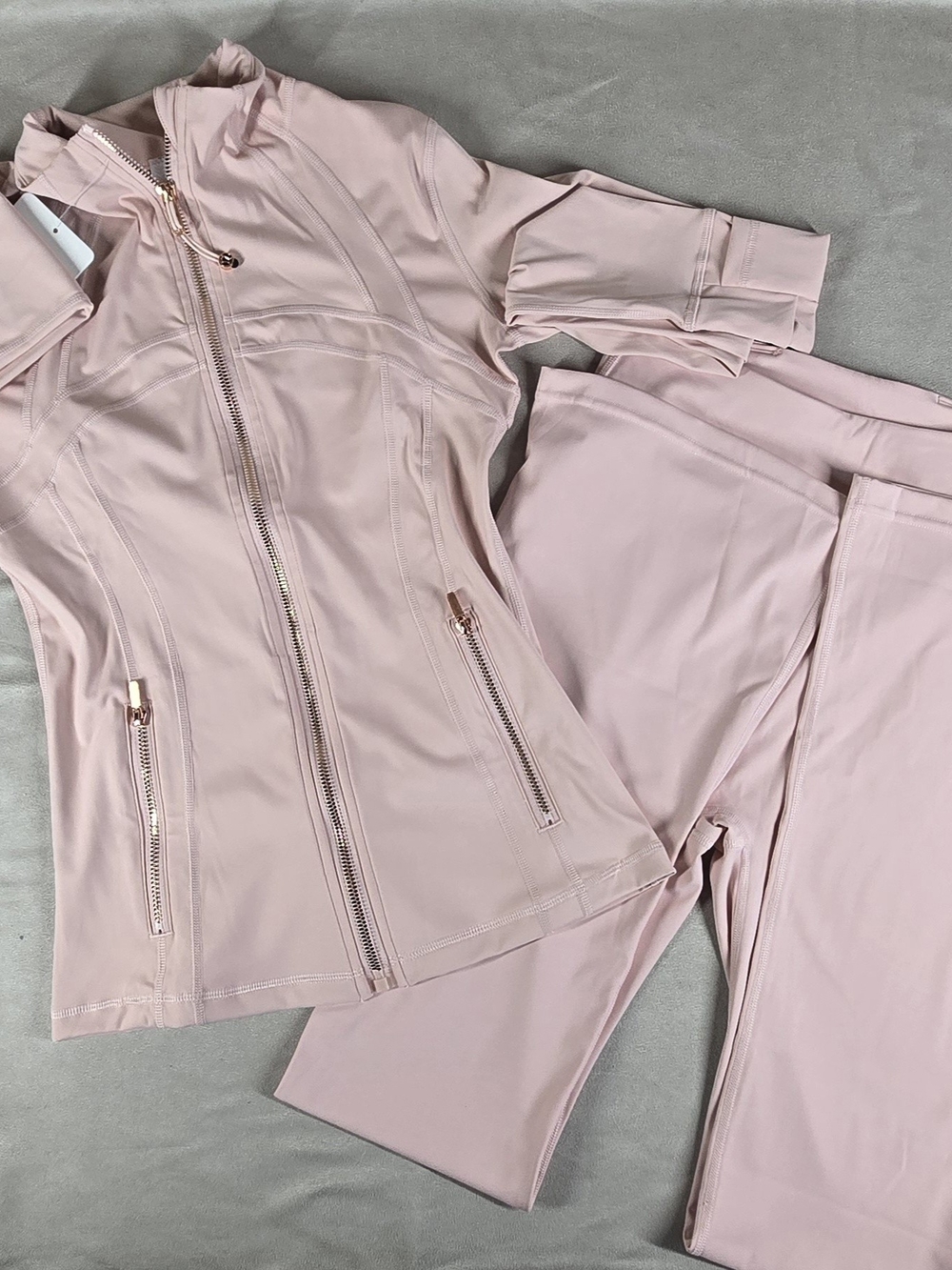 Women's Blush Pink Athletic Jacket & Pants Set